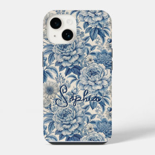 Funda Para iPhone 14 Custom Elegant Boho Chic Blue Blossom