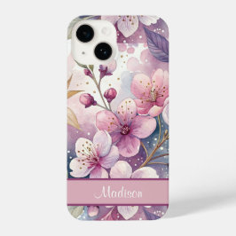 Funda Para iPhone 14 Custom Elegant Watercolor Cherry Blossom Sakura