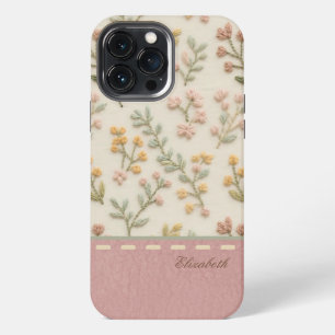 Funda Para iPhone 13 Pro Max Custom Embroidery Cottagecore Wildflower Aesthetic