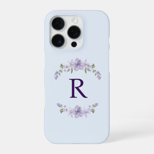 Funda Para iPhone Custom Initial Floral iPhone Case | Gift for Her (Reverso)