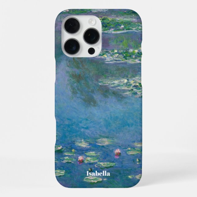 Funda Para iPhone Custom Name Water Lilies by Claude Monet (Reverso )