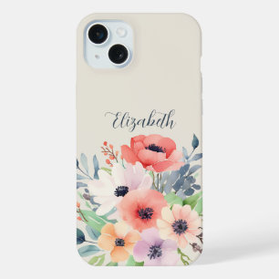 Custom Name Watercolor Floral Anemone