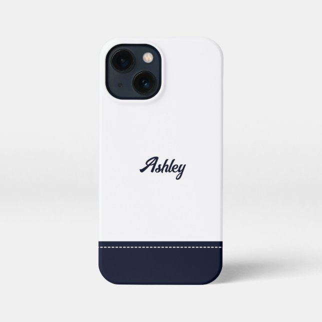 Funda Para iPhone Custom navy white personalized preppy stylish chic (Reverso )