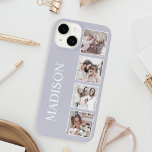 Funda Para iPhone 14 Custom Photo Collage Personalized Lavender<br><div class="desc">Customize your phone with our lavender case,  featuring a personalized name and monogram,  along with up to 4 of your favorite photos. Create a unique and stylish accessory that reflects your personality and style. Our high-quality cases offer durable protection for your device while showcasing your personal touch.</div>