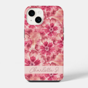 Funda Para iPhone 14 Custom Pink Floral Coquette