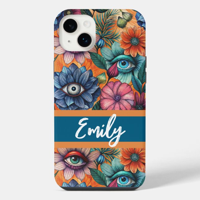 Funda Para iPhone Custom Retro Floral Pattern (Reverso)