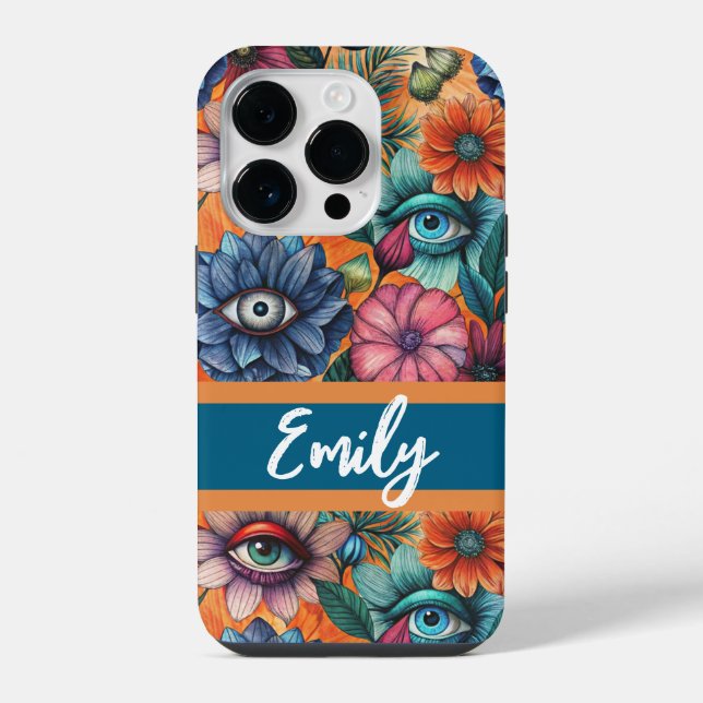 Funda Para iPhone Custom Retro Floral Pattern (Reverso )