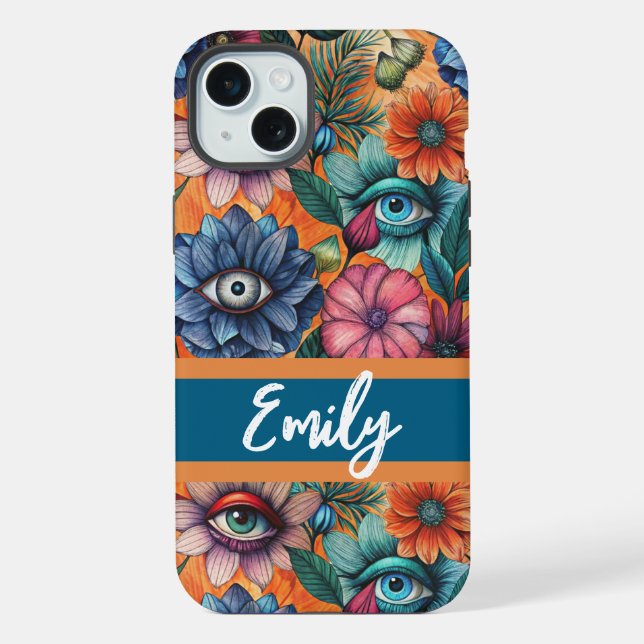 Funda Para iPhone Custom Retro Floral Pattern (Reverso )