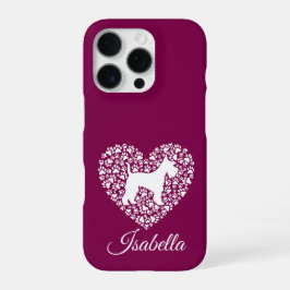 Funda Para iPhone 16 Pro Custom Schnauzer Heart Paws Print - Dog Lover