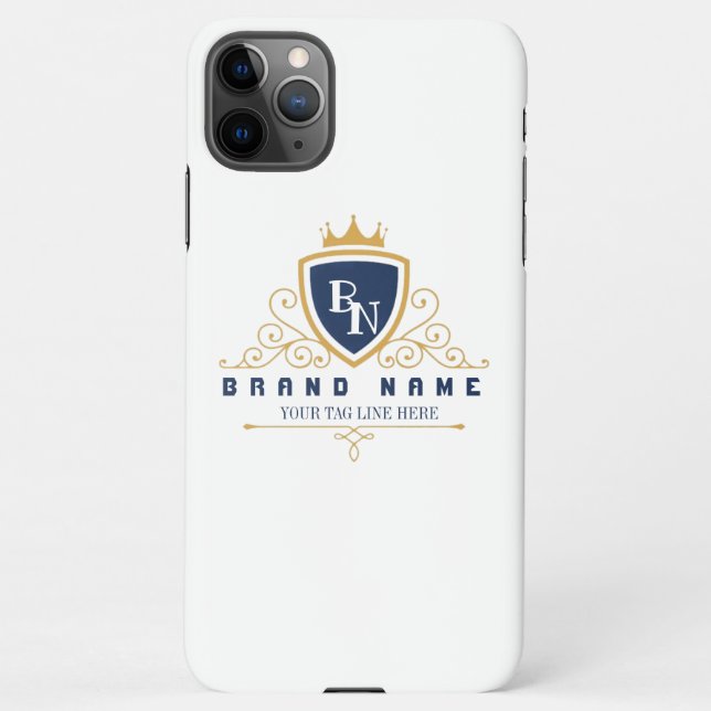 Funda Para iPhone Customize Luxury hotel business or restaurant logo (Reverso)