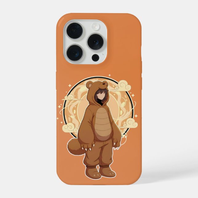Funda Para iPhone Cute Anime Boy in Bear (Reverso )