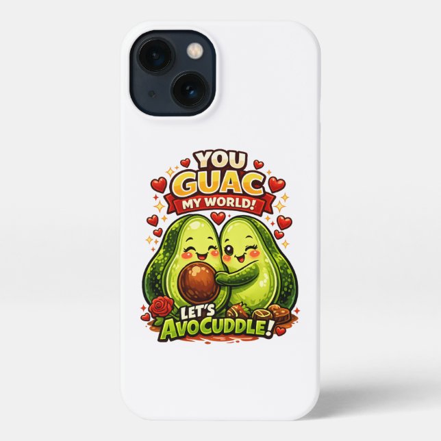 Funda Para iPhone Cute Avocado Valentine’s Love Design, kawaii Love (Reverso )