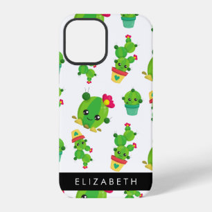 Funda Para iPhone 12 Pro Cute Cactus, Patrón Cactus, Suculento, Su Nombre