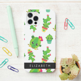 Funda Para iPhone 12 Pro Cute Cactus, Patrón Cactus, Suculento, Su Nombre