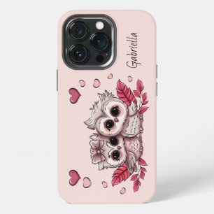 Funda Para iPhone 13 Pro Cute Cartoon Búhos Amantes Corazón Día de San Vale