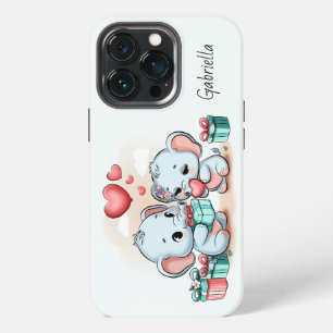 Funda Para iPhone 13 Pro Cute Cartoon Elefante Amante Corazón Día de San Va
