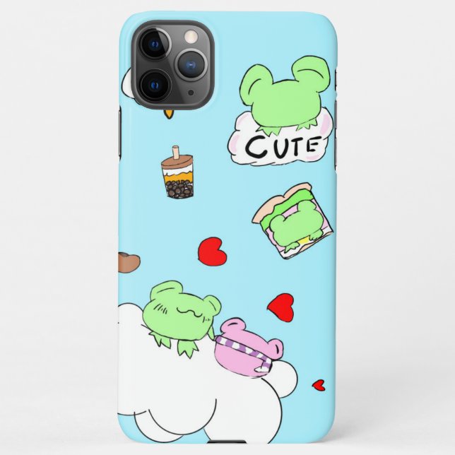 Funda Para iPhone Cute cloud food frog phone case (Reverso)