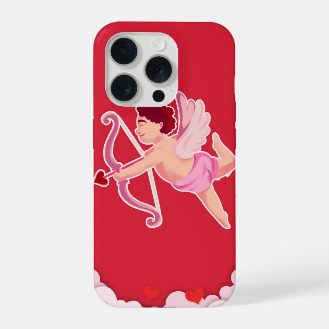 Funda Para iPhone Cute Cupid Valentine Angel Illustration (Reverso )