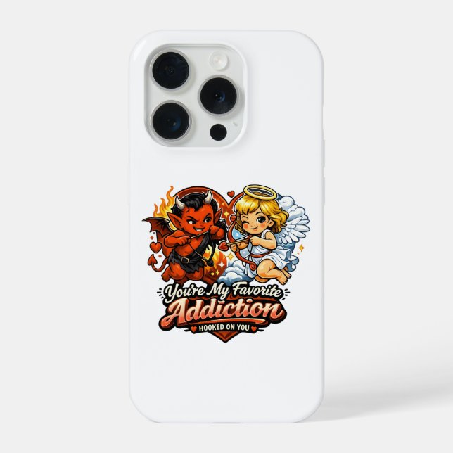 Funda Para iPhone Cute Devil & Angel Valentine Day Love Design (Reverso )