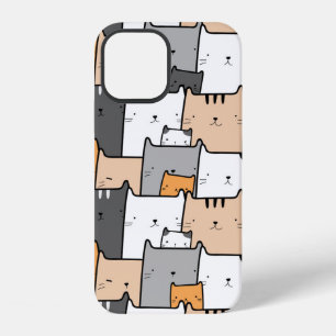Funda Para iPhone 12 Cute Diversión Línea Dibujar Gatos Animales Mascot