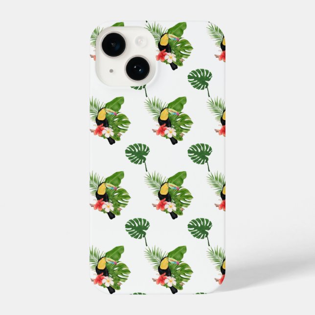 Funda Para iPhone Cute Floral ave tropical Pink iPhone 14 funda (Reverso )