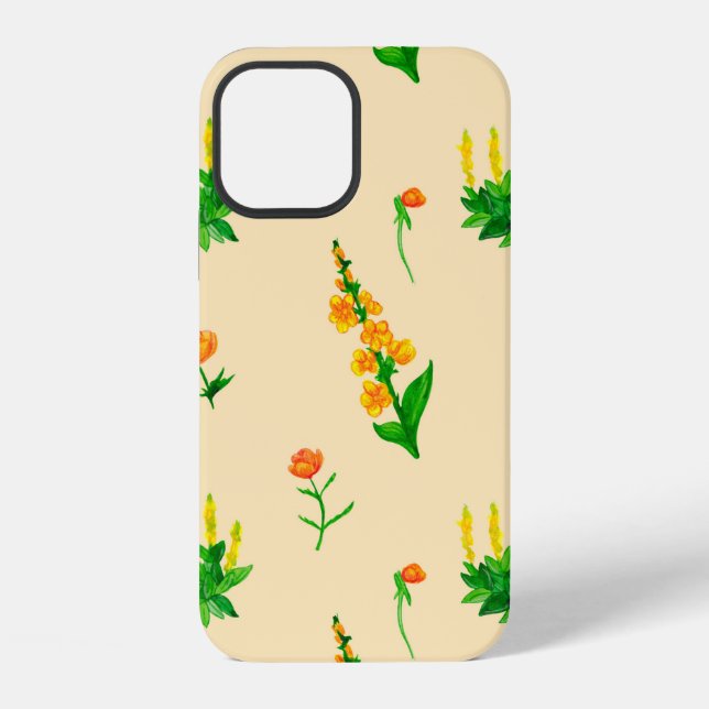 Funda Para iPhone Cute floral seamless pattern with hand-drawn illus (Reverso )