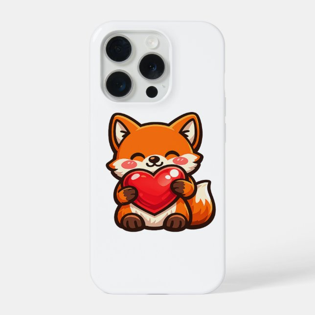 Funda Para iPhone Cute Fox Heart iPhone Case – Kawaii Fox (Reverso )