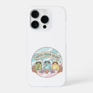 Funda Para iPhone 16 Pro Cute Frog Club – Ranas Kawaii Pastel Floral Lindas