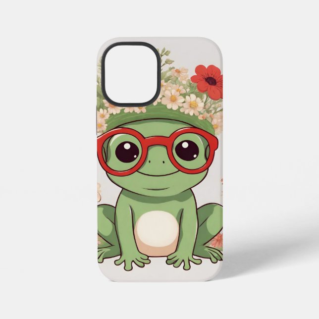 Funda Para iPhone Cute Frog Flower Headband (Reverso )