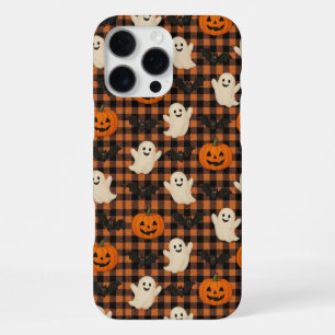 Funda Para iPhone 16 Pro Max Cute, gingham halloween fanáticos fantasmas de cal