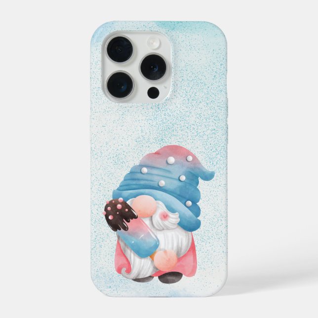 Funda Para iPhone Cute Gnome Ice Cream Phone Case (Reverso )