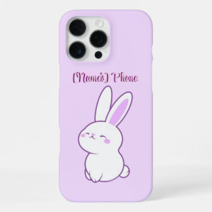 Funda Para iPhone 16 Pro Max Cute Kawaii Pastel Púrpura Conejo Dormilón Persona