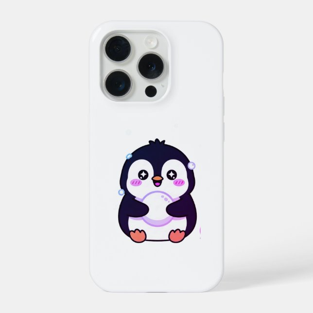 Funda Para iPhone Cute Kawaii Penguin Winter Phone Case (Reverso )