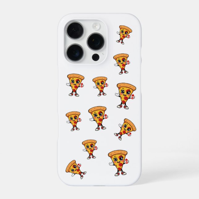 Funda Para iPhone Cute Kawaii Pizza Phone Case Adorable Cartoon Food (Reverso)