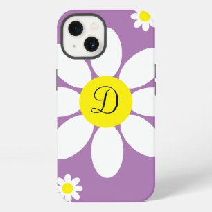 Cute Lavanda y Daisies Blancas Floral Inicial