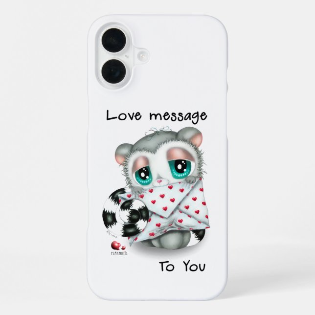 Funda Para iPhone Cute Lemur Valentine - Romantic Love Letter (Reverso )
