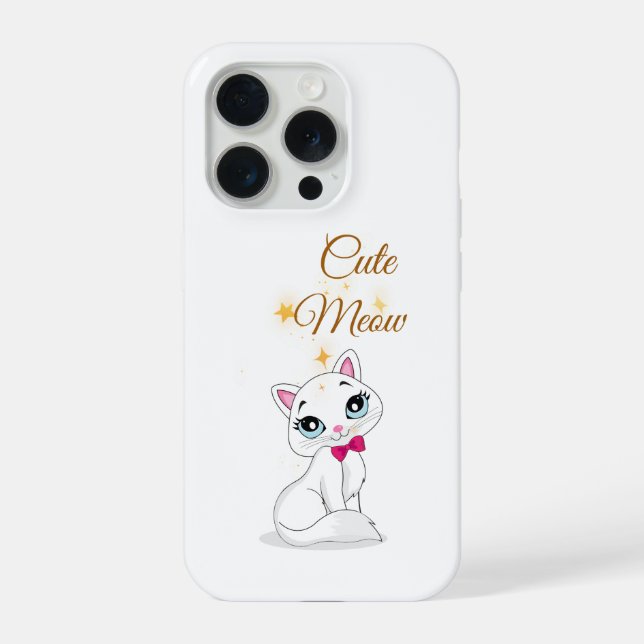 Funda Para iPhone Cute Meow Cat Phone Case  (Reverso )