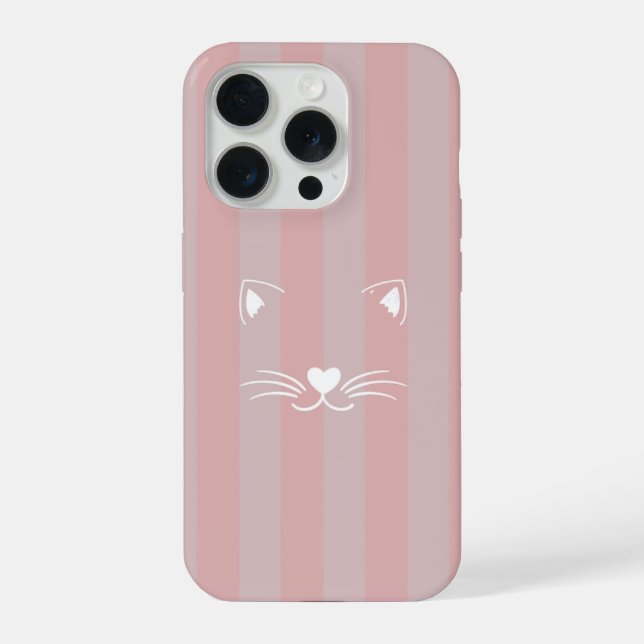 Funda Para iPhone Cute Minimal Kitty Illustration Phone Case (Reverso )