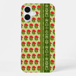 Funda Para iPhone 16 Plus Cute Motivo de Alien con Gorro de Santa Personaliz