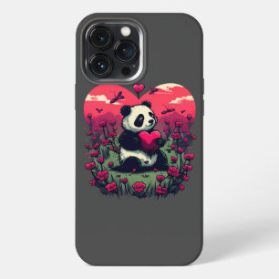 Funda Para iPhone 13 Pro Max Cute Panda Holding Heart - Regalo El día de San Va
