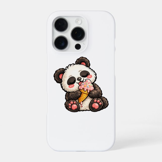 Funda Para iPhone Cute Panda Ice Cream (Reverso)