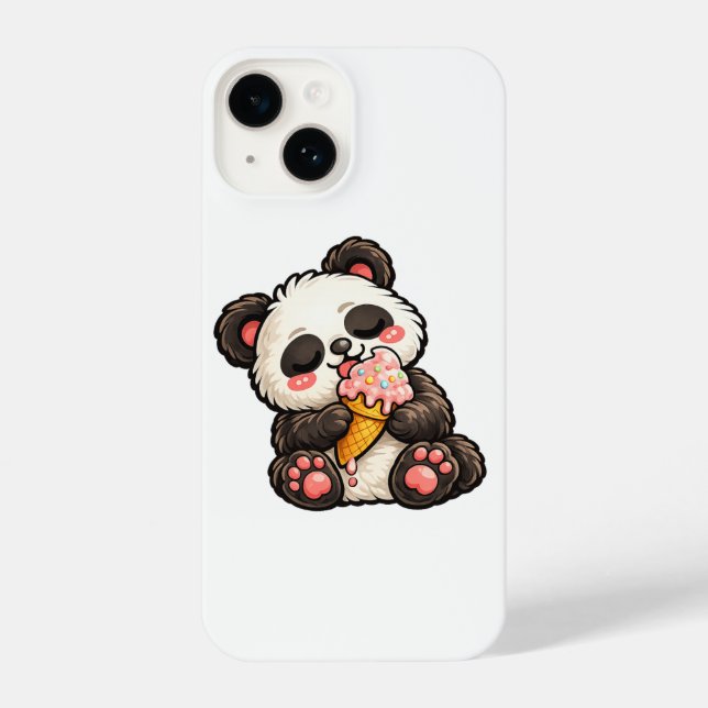 Funda Para iPhone Cute Panda Ice Cream (Reverso )