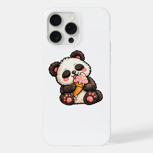 Funda Para iPhone Cute Panda Ice Cream (Reverso )