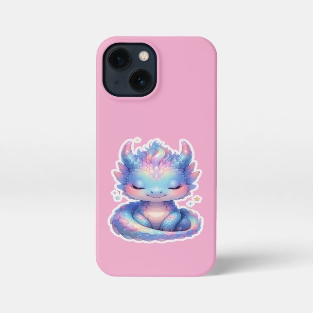 Funda Para iPhone Cute Pastel Baby Dragon  (Reverso )