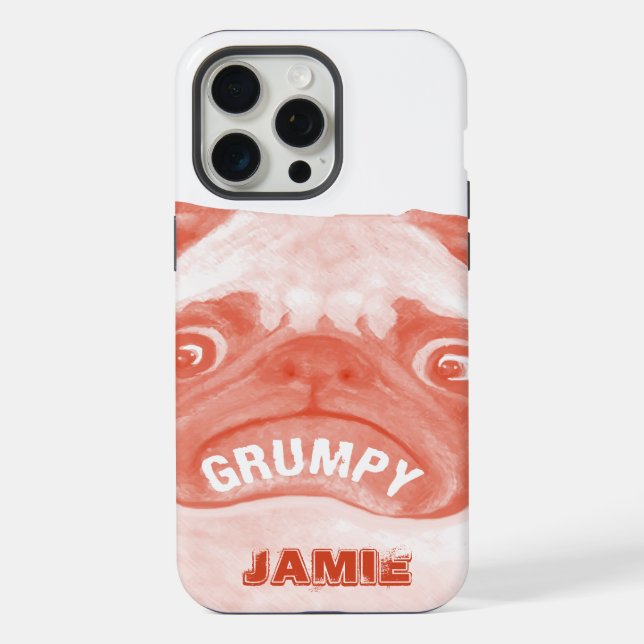 Funda Para iPhone Cute Peachy Grumpy Puggy (Reverso )