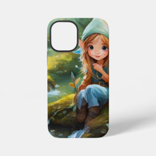 Funda Para iPhone 12 Mini Cute pequeño elfo en el río