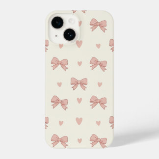 Funda Para iPhone 14 Cute Pink Bow & Heart Coquette AestheticPhone Case