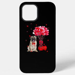 Funda Para iPhone 12 Pro Max Cute Pug Día de San Valentín Corazón Amante de Per