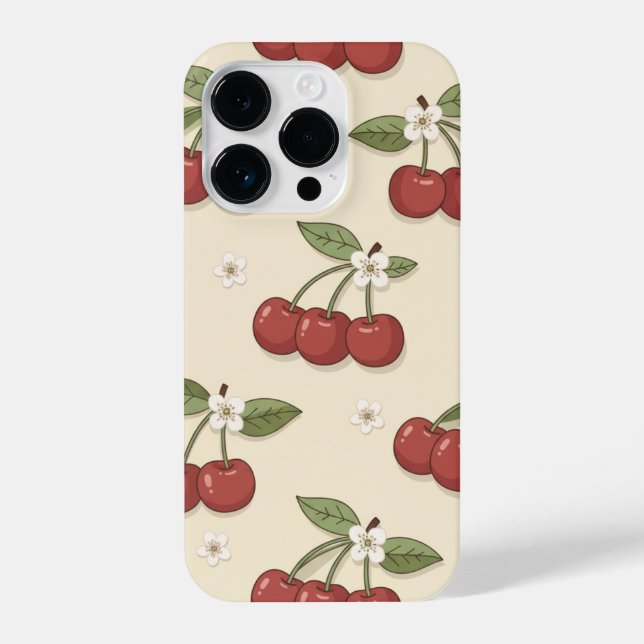 Funda Para iPhone Cute Red Cherry Blossom Phone Case  (Reverso )