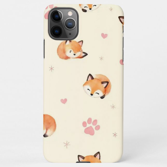 Funda Para iPhone Cute Sleeping Fox Pattern Phone Case (Reverso)
